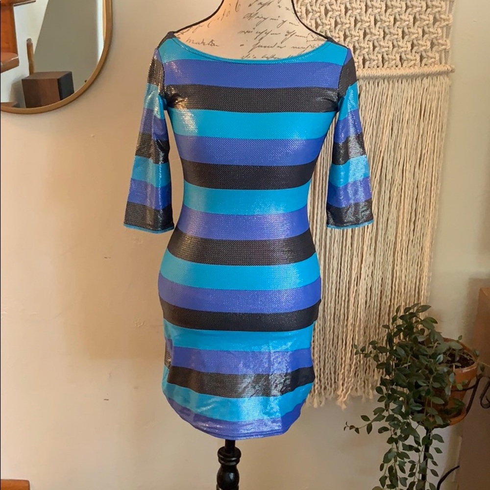 Extremely RARE BlackMilk Blue Blue Black Bodycon